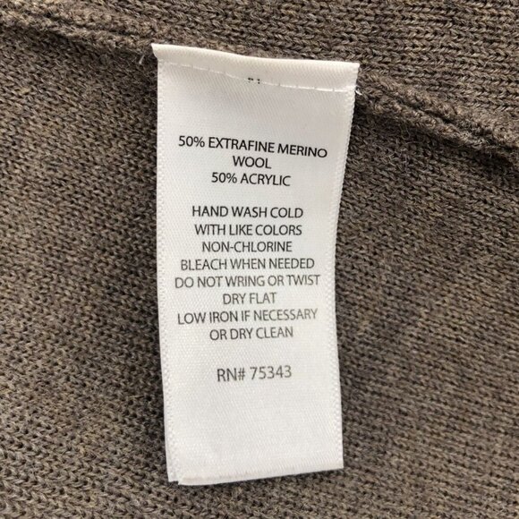 St. Tropez Women's Sleeveless Duster Cardigan S Brown Merino Wool Blend Coastal - Picture 4 of 7